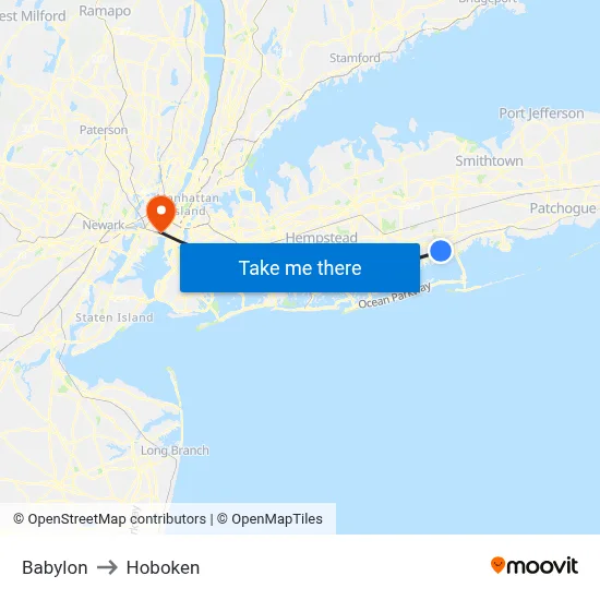 Babylon to Hoboken map