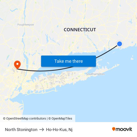 North Stonington to Ho-Ho-Kus, Nj map