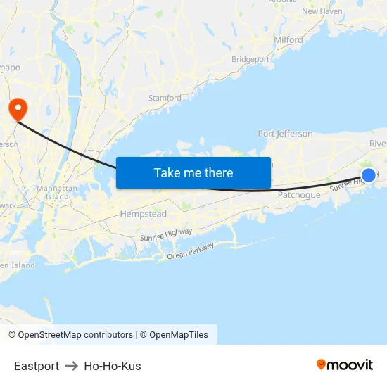 Eastport to Ho-Ho-Kus map