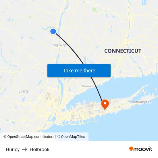 Hurley to Holbrook map