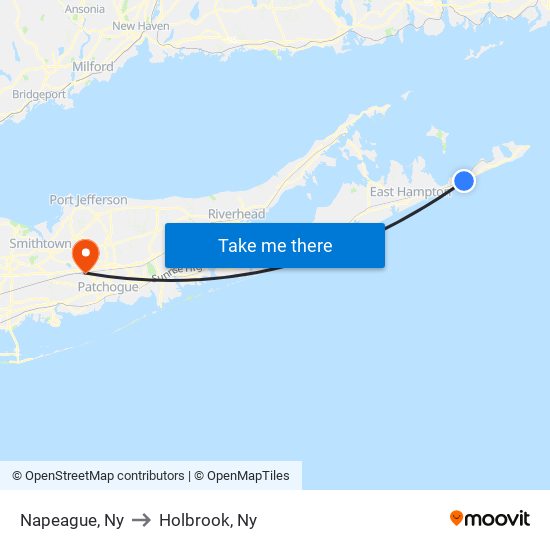 Napeague, Ny to Holbrook, Ny map