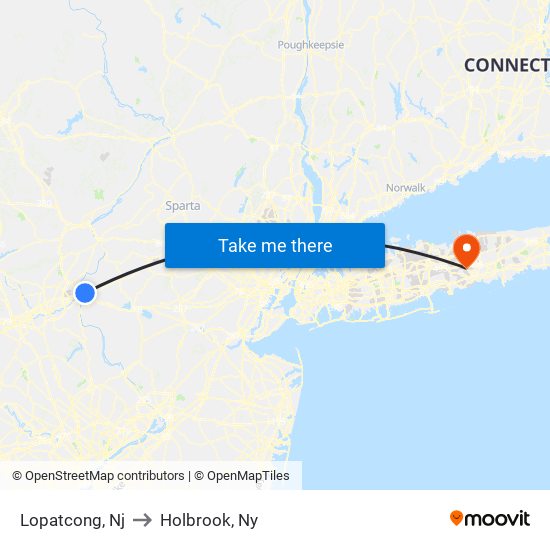Lopatcong, Nj to Holbrook, Ny map