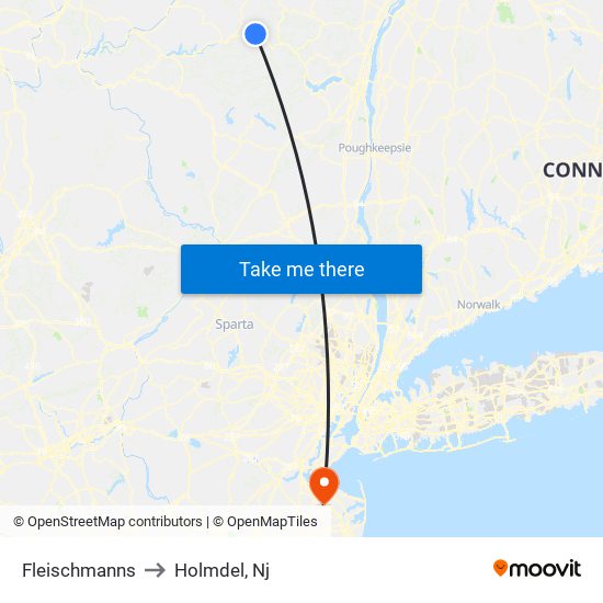 Fleischmanns to Holmdel, Nj map