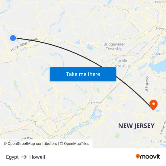 Egypt to Howell map