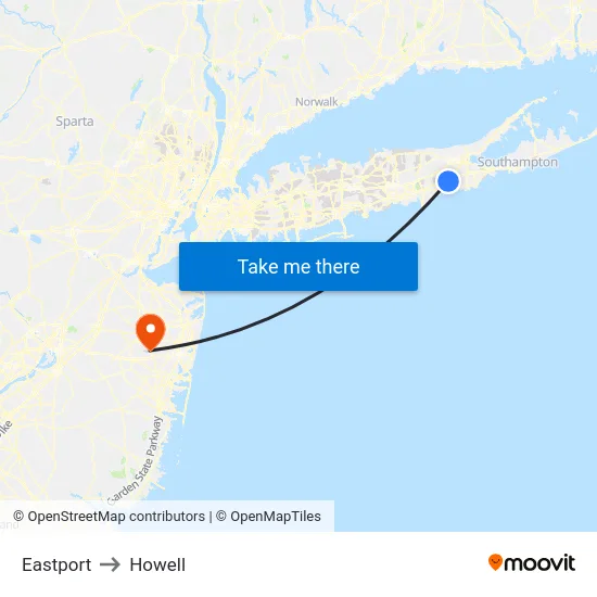 Eastport to Howell map