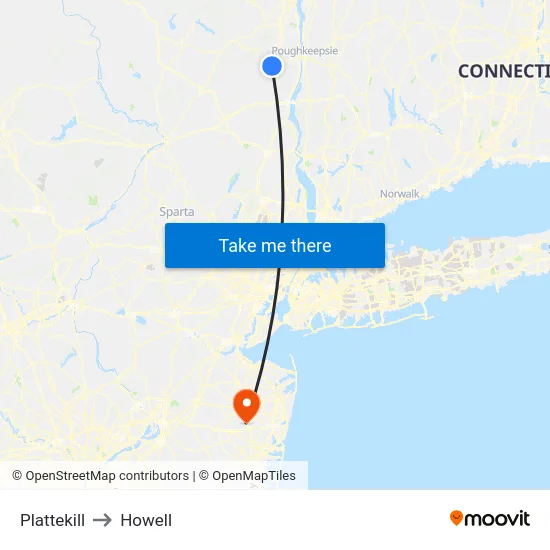 Plattekill to Howell map