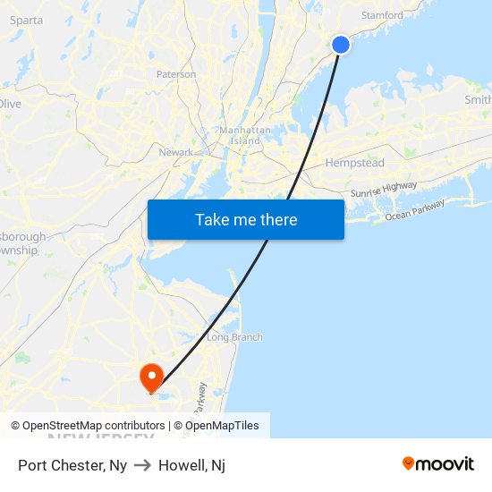 Port Chester, Ny to Howell, Nj, New York New Jersey with public