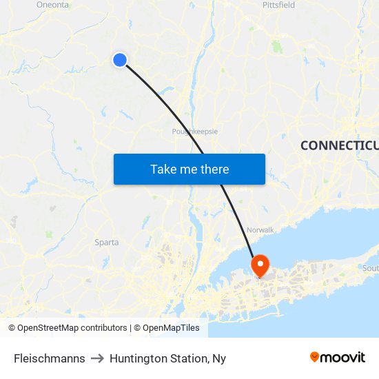 Fleischmanns to Huntington Station, Ny map