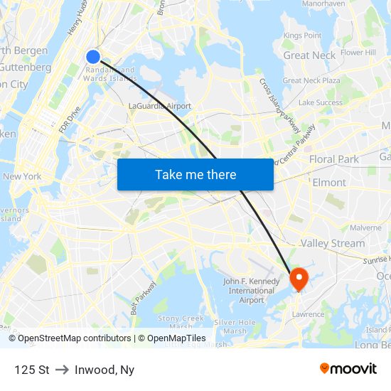 125 St to Inwood, Ny map