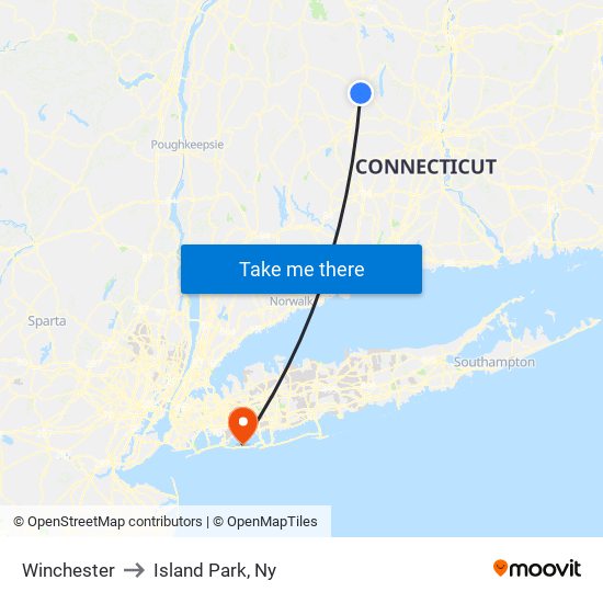 Winchester to Island Park, Ny map