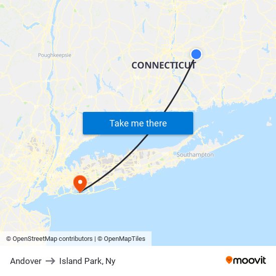 Andover to Island Park, Ny map