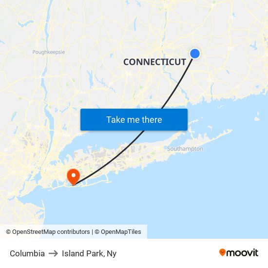 Columbia to Island Park, Ny map