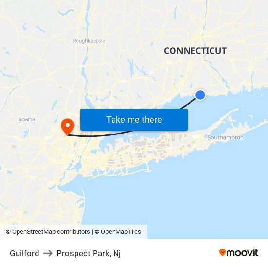 Guilford to Prospect Park, Nj map