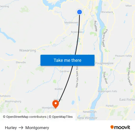 Hurley to Montgomery map