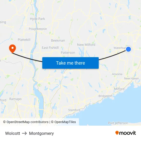 Wolcott to Montgomery map