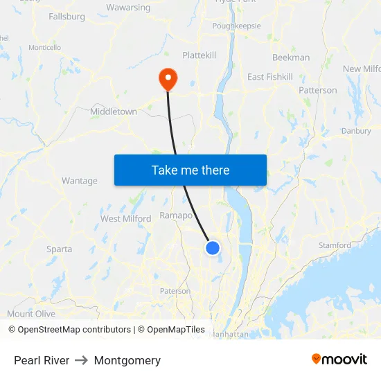 Pearl River to Montgomery map