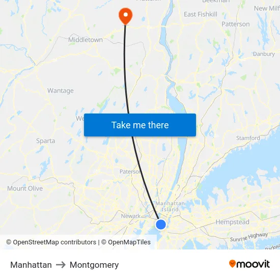 Manhattan to Montgomery map