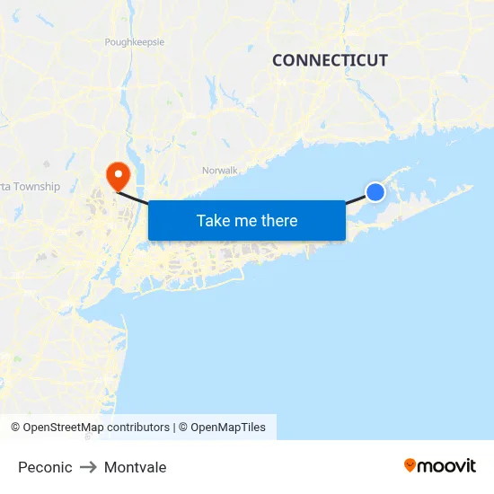 Peconic to Montvale map