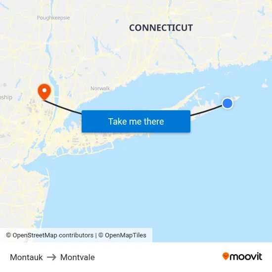 Montauk to Montvale map