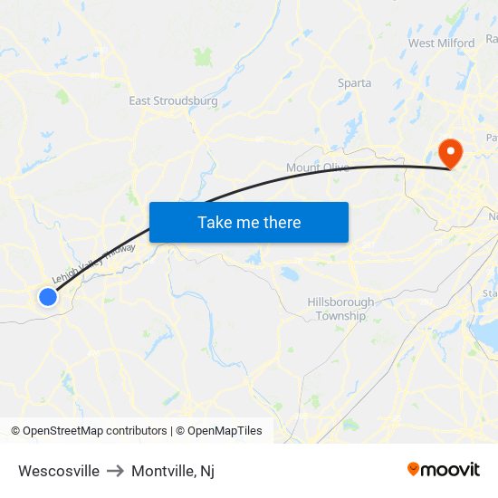 Wescosville to Montville, Nj map