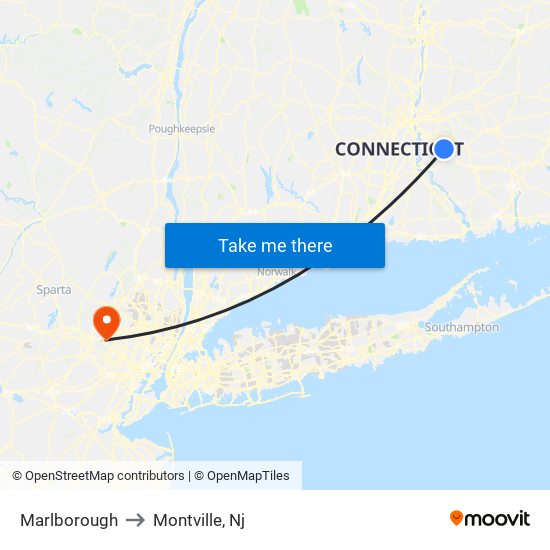 Marlborough to Montville, Nj map