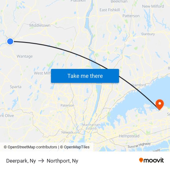 Deerpark, Ny to Northport, Ny map