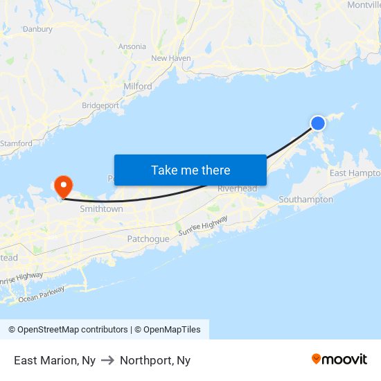 East Marion, Ny to Northport, Ny map