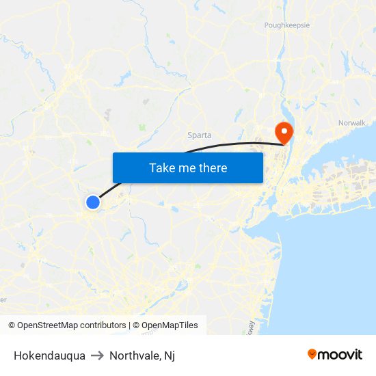 Hokendauqua to Northvale, Nj map