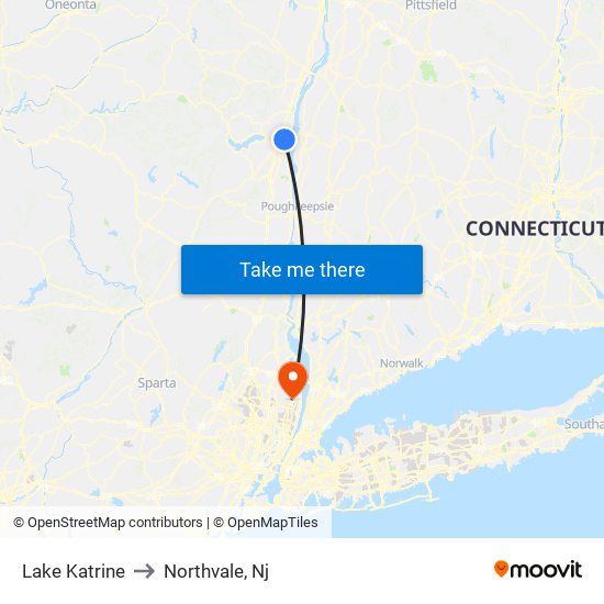 Lake Katrine to Northvale, Nj map