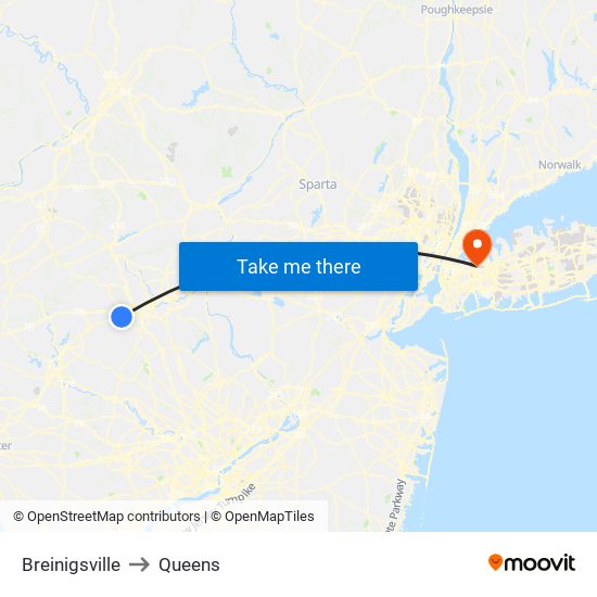 Breinigsville to Queens map