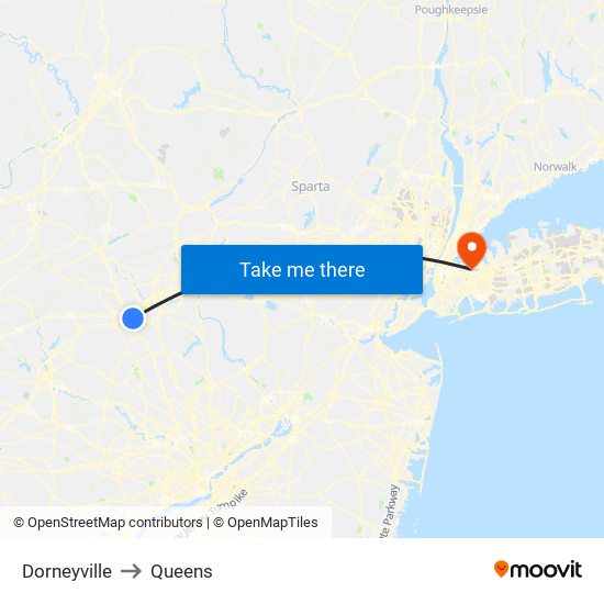 Dorneyville to Queens map