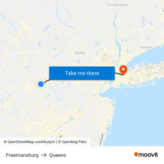 Freemansburg to Queens map