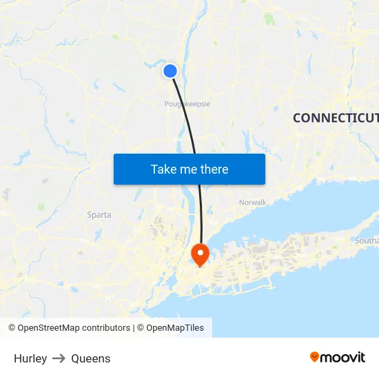 Hurley to Queens map