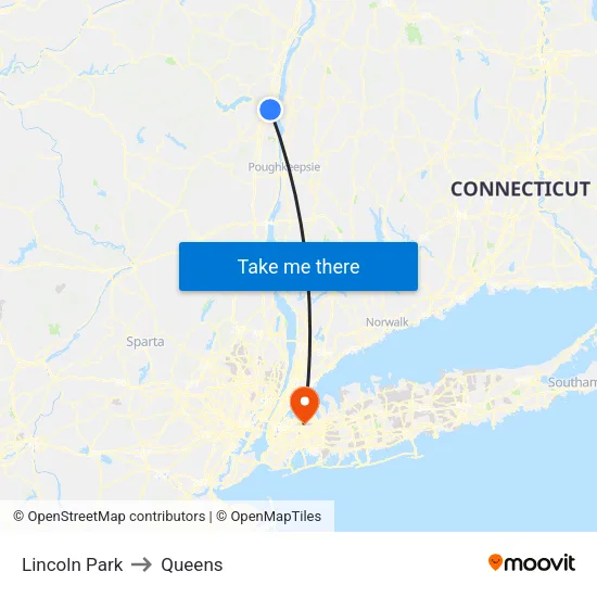 Lincoln Park to Queens map