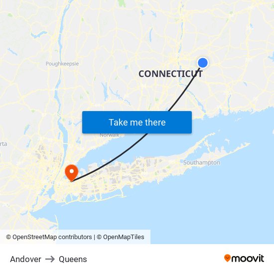 Andover to Queens map