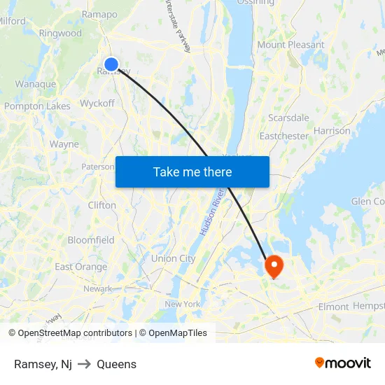 Ramsey to Queens map