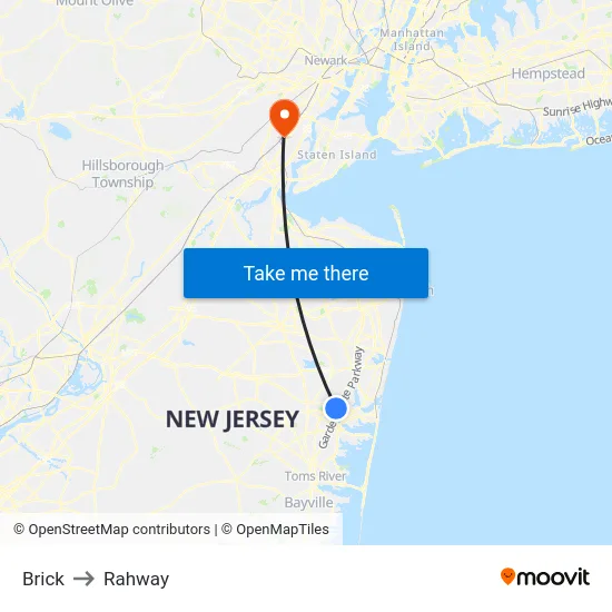 Brick to Rahway map