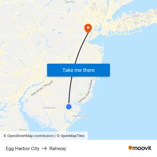 Egg Harbor City to Rahway map