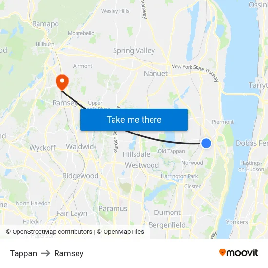 Tappan to Ramsey map