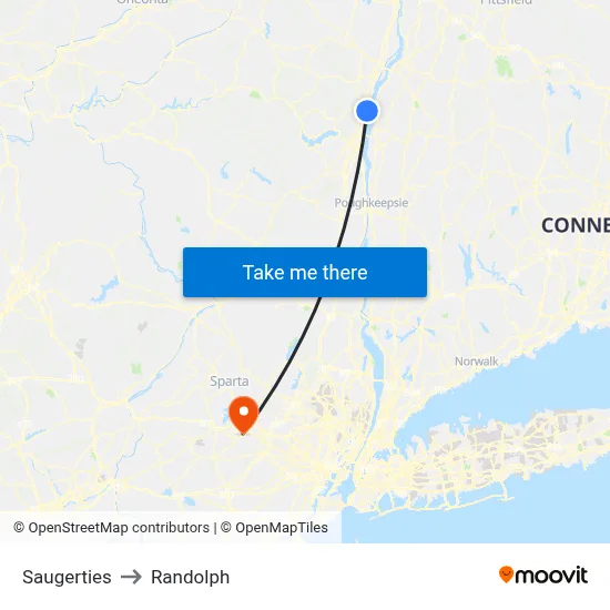 Saugerties to Randolph map