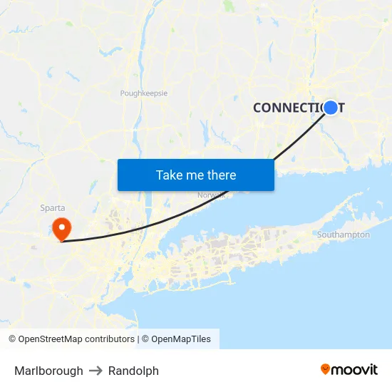 Marlborough to Randolph map