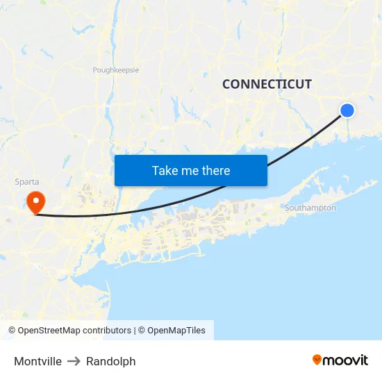 Montville to Randolph map