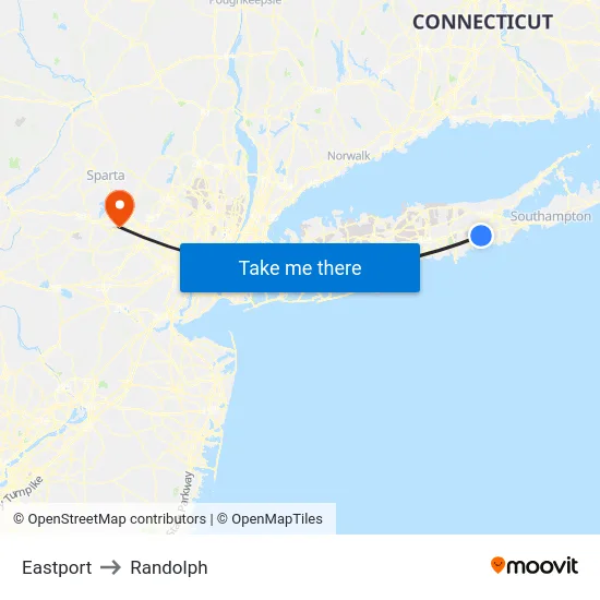 Eastport to Randolph map