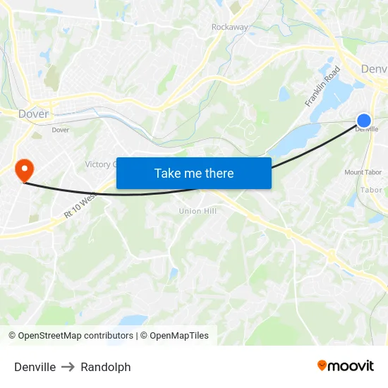 Denville to Randolph map