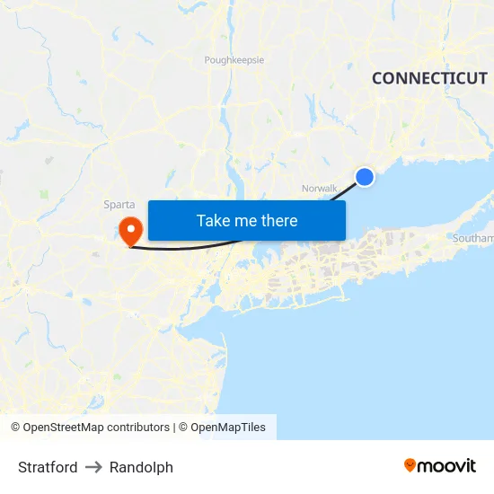 Stratford to Randolph map