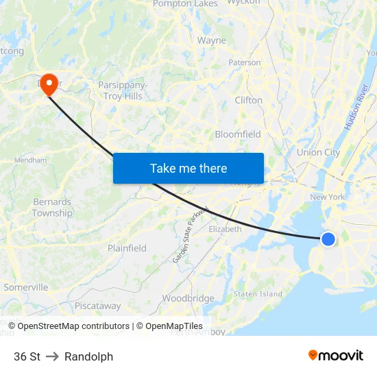 36 St to Randolph map