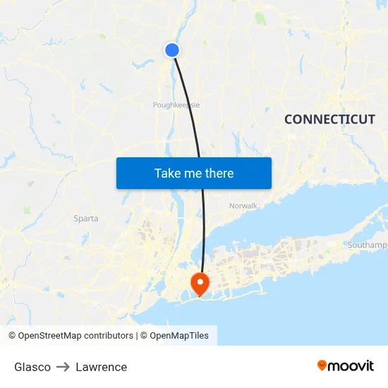 Glasco to Lawrence map