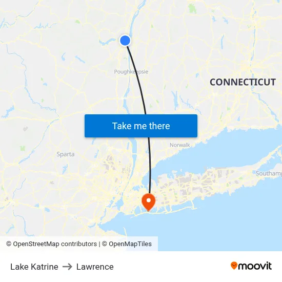 Lake Katrine to Lawrence map