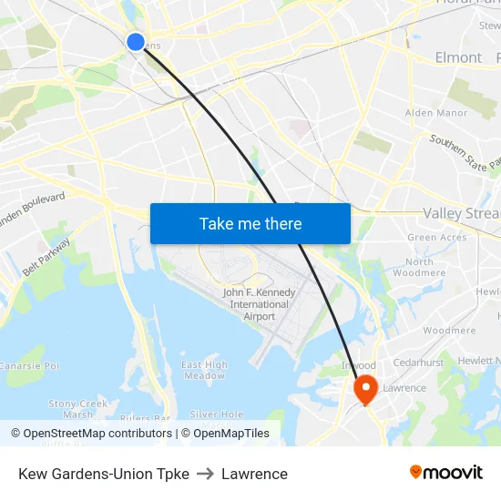 Kew Gardens-Union Tpke to Lawrence map
