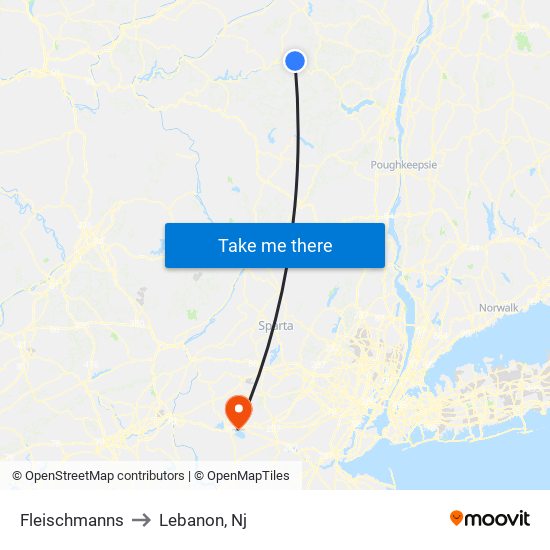 Fleischmanns to Lebanon, Nj map